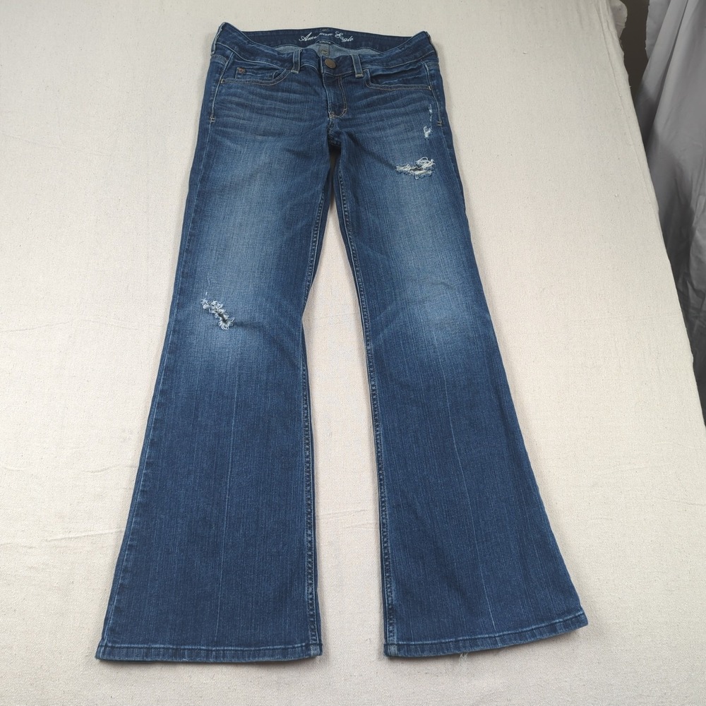 American Eagle Jeans Womens 6 Blue Hipster Flare Stretch Hippie Boho